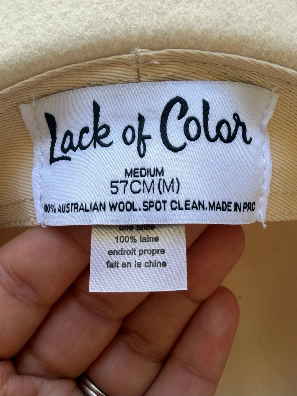 Lack Of Color Ivory The Fader Wool Hat S